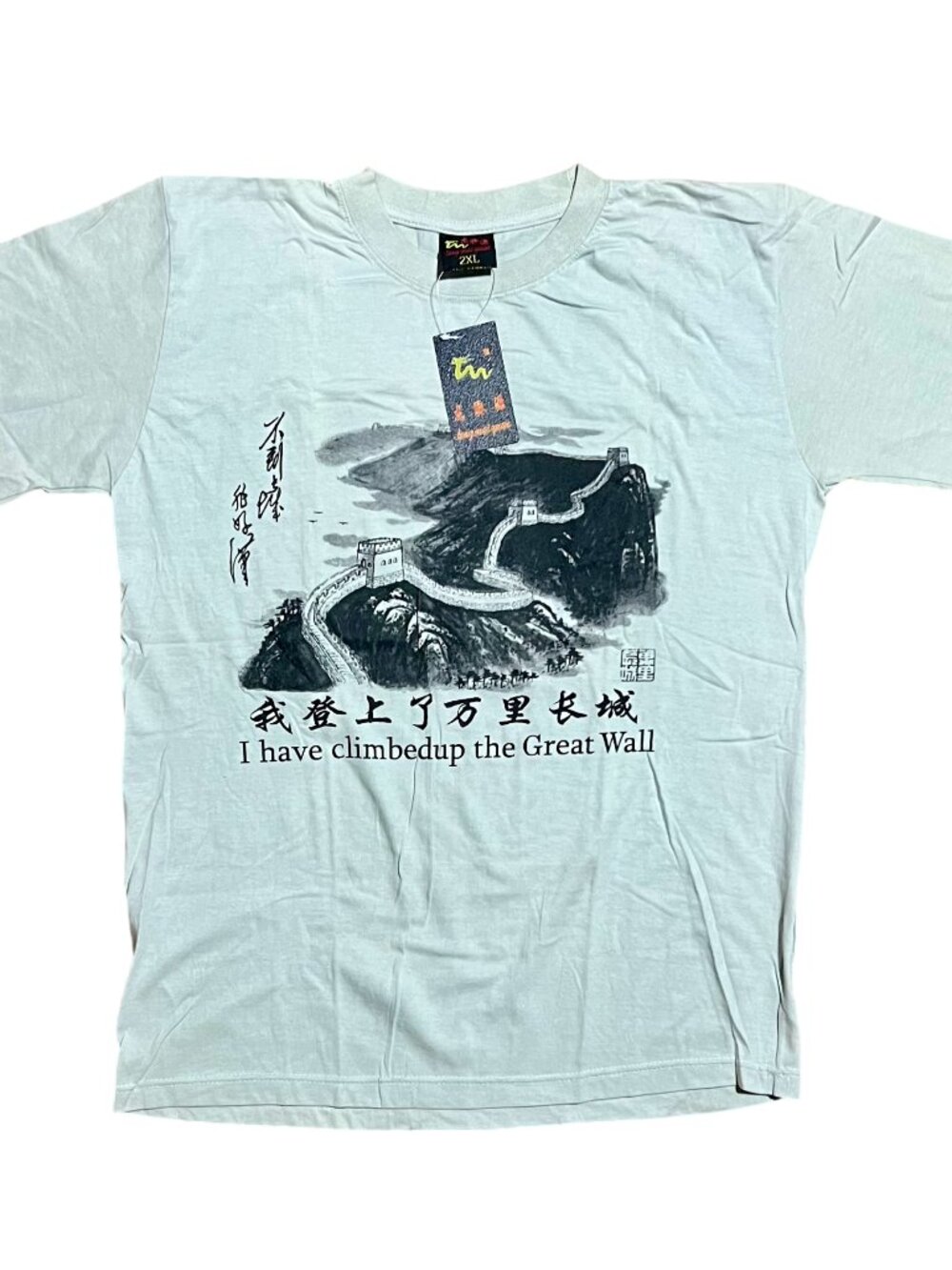 Great Wall of China Y2K Tourist Streetwear Vintage Graphic T-Shirt, Men's 2XL